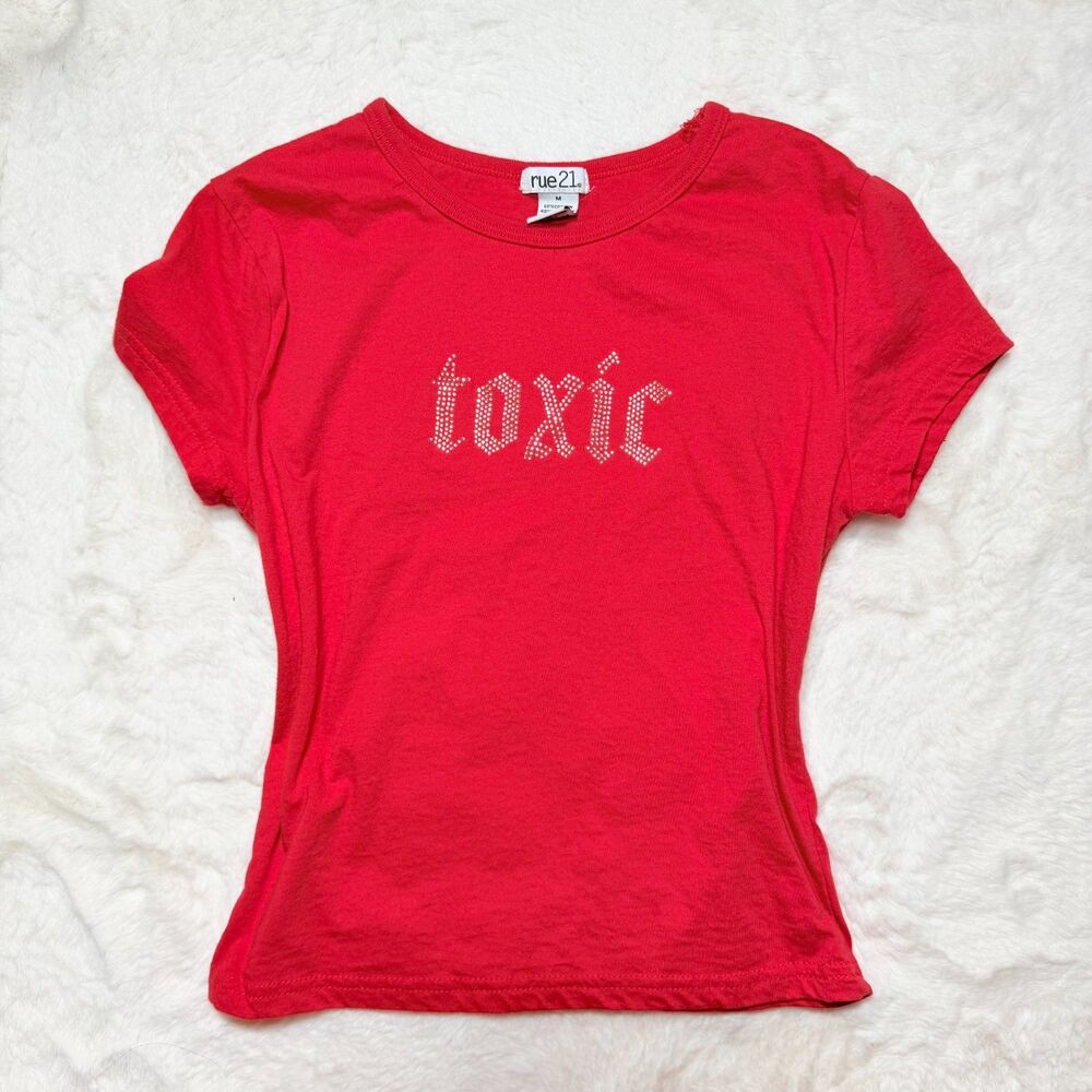 Toxic rhinestone baby tee